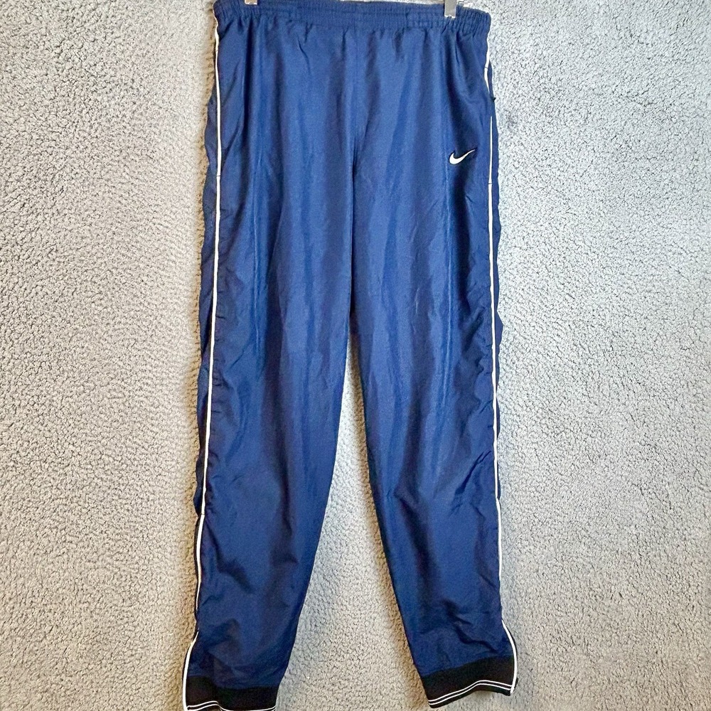 Vintage 90's Nike Nylon Blue Track Pants Sweatpants Mens Swoosh Rare Size Small